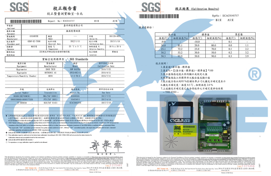 GR1000溫濕度璧掛型傳送器sgs