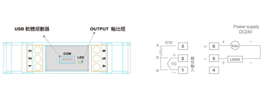 SD100滑軌型單組訊號轉換器接線圖